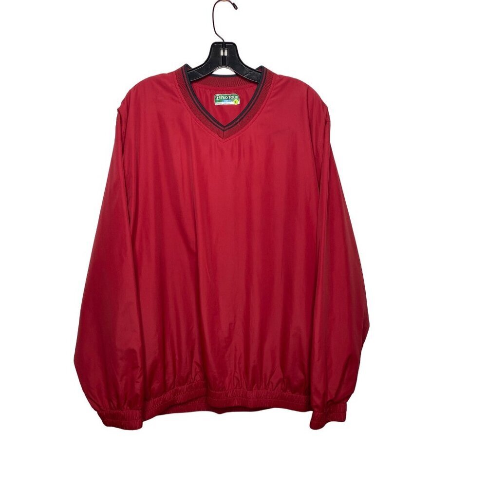 PRO TOUR COOL PLAY MEN'S RED GOLF WINDBREAKER PULLOVER SZ L - Picture 1 of 3
